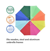 Yescom 9Ft UV50+ Universal Replacement Umbrella Canopy Patio Beach Parasol Top Cover