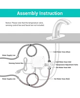 Yescom Aquaterior 2 Pack 28" Faucet Supply Line Stainless Steel Hose Hot Cold Water