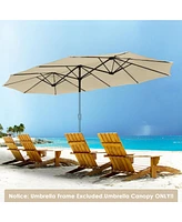 Yescom 14 Ft Replacement Canopy for 12 Rib Double Sided Patio Umbrella Market Table Top Outdoor Backyard Pool Restaurant