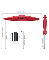 Yescom 10Ft UV50+ Aluminum Outdoor Table Patio Umbrella with Crank Tilt 3000PA Sunshade Deck Yard Garden Pool Balcony