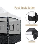 4 Half Mesh Sidewalls for 15x10 Ft Pop Up Canopy Tent w/ Window Food Vendor Fair