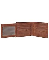 Men's Fossil Quinn Bifold With Flip Id Leather Wallet