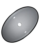 Aquaterior Bathroom Oval Tempered Glass Vessel Sink Counter Top Basin 2 Pack