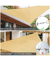 16 Ft Triangle Sun Shade Sail with Hardware Kit 97% Uv Block Top Canopy Patio