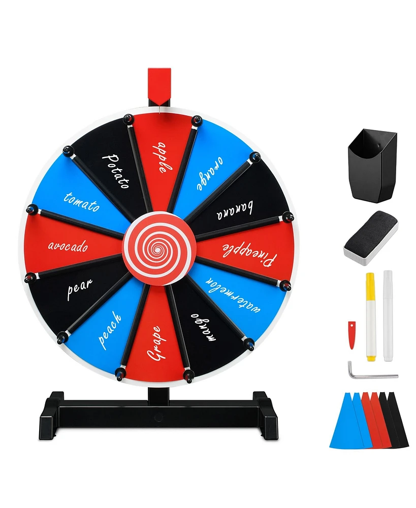 WinSpin 15" Tabletop Diy Color Prize Wheel 12 Slot Editable Spin Game Trade Show