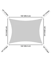 Yescom 10x13 Ft 97% Uv Block Rectangle Sun Shade Sail Hdpe Canopy Patio Garden