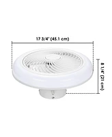 18" Enclosed Ceiling Fan with Light App Control Dimmable Led Lamp for Bedroom