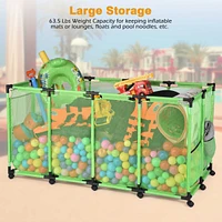 Yescom Metal Frame Extra Large 12 Wheels Rolling Mesh Pool Storage Bin 65"x 30"x 33" Pool Toy Floats Storage Organizer for Public Pools, Poolside Part
