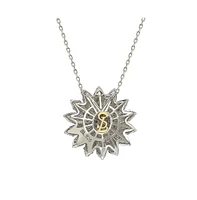 Suzy Levian New York Pink Sapphire & Lab-Grown White Sapphire Flower Pendant Necklace in Sterling Silver by Suzy Levian