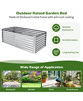 6 x 3 x 2 Feet Rustproof Metal Planter Box with Ground Stakes for Plants