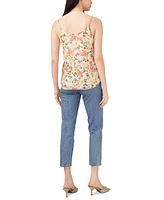 1.state Women's Printed Pin-Tuck V-Neck Camisole Top