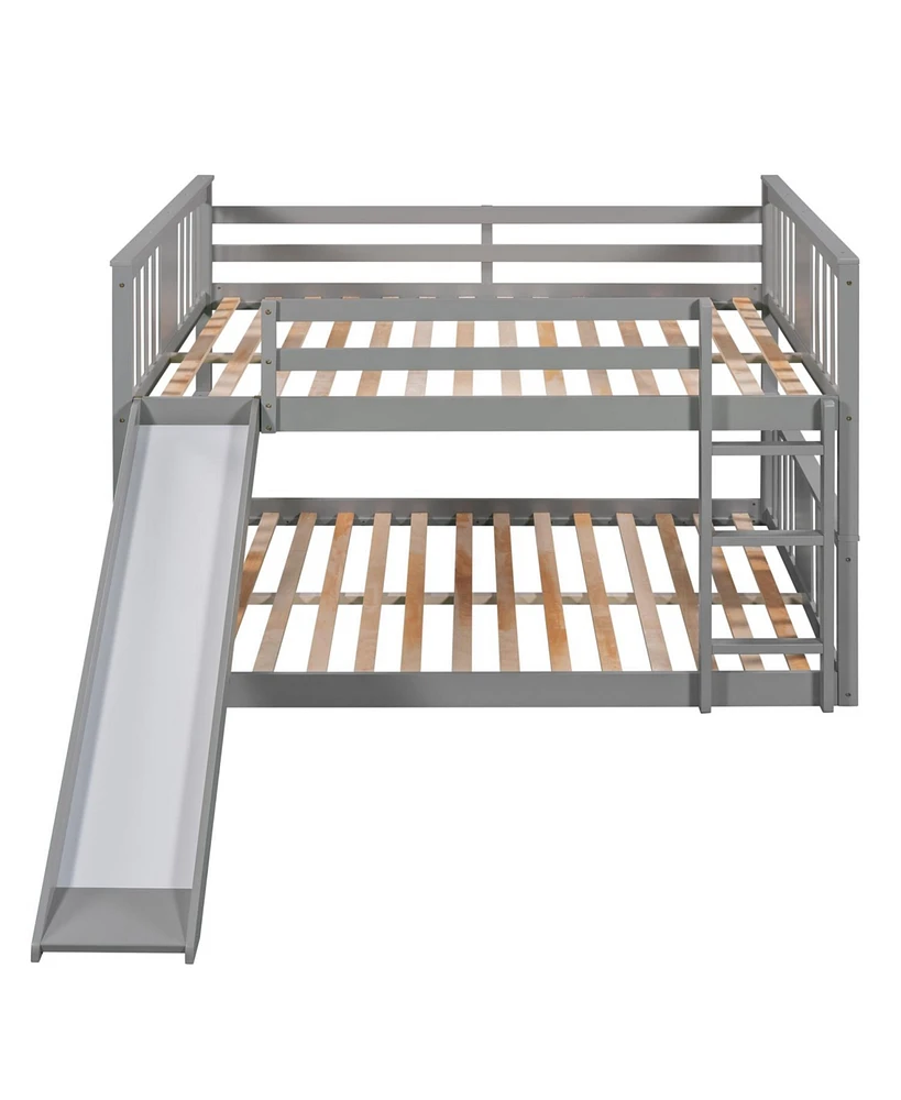 Simplie Fun Full Over Full Bunk Bed With Ladder With Slide