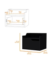 Fm Furniture Florence Floating Nightstand with Drawer and Dual-Shelf Display