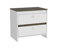 Fm Furniture Lily Nightstand, Two Drawers, Superior Top