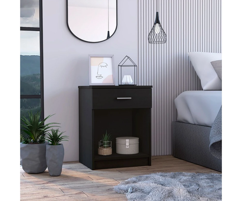 Fm Furniture Pictor Nightstand, One Drawer, Lower Shelf