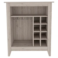Fm Furniture Future Bar Cabinet, Six Built-in Wine Rack, One Open Drawer, One Open Shelf