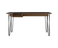 Fm Furniture Kyoto 140 Writing Desk, Haipin Legs, Open Shelf