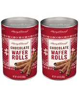 Harry & David Holiday Chocolate Wafer Rolls Tin, 24 Oz, 2 Pack