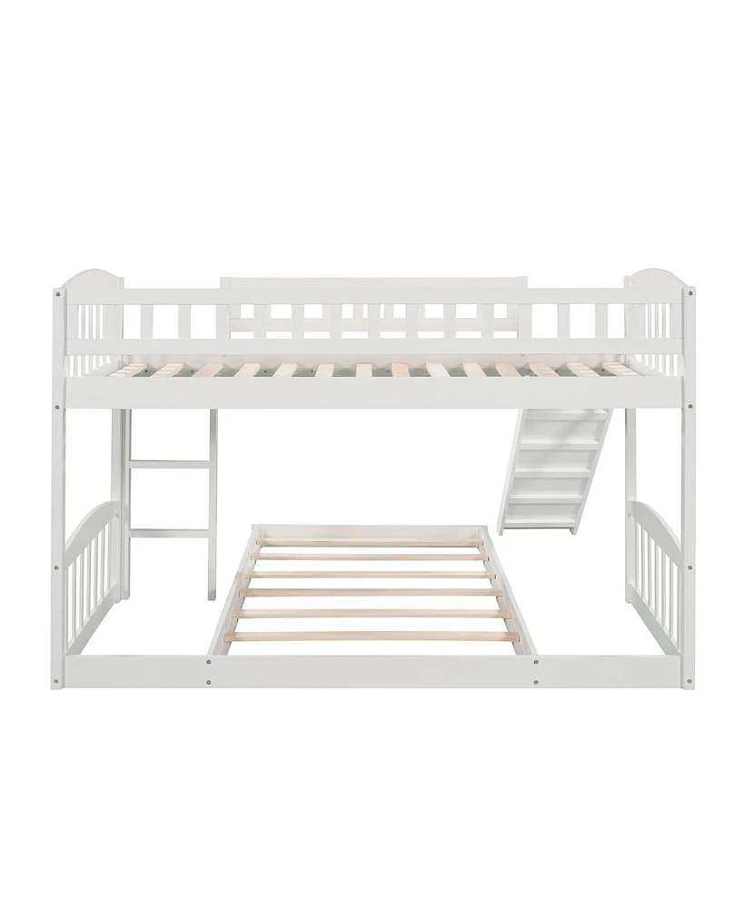 Streamdale Furniture Twin Over Twin Bunk Bed With Slide And Ladder
