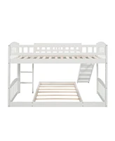 Simplie Fun Twin Over Twin Bunk Bed With Slide And Ladder