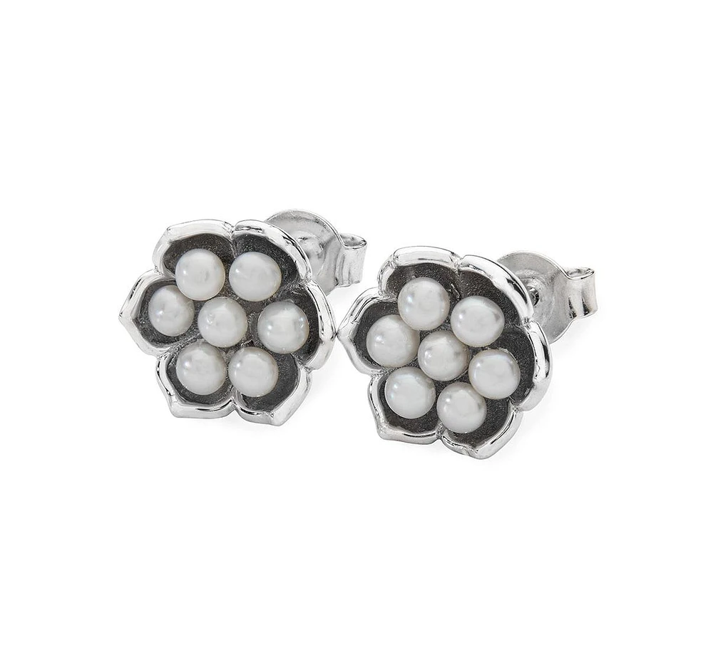 Lucy Quartermaine Royal Pearl Flower Studs