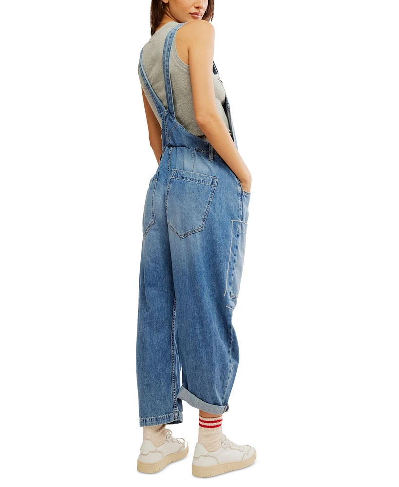 Free People Women's Way Back Cotton Denim Utility Overalls