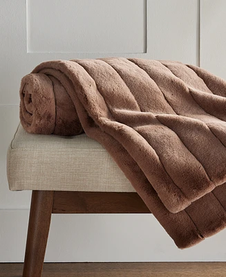 Hotel Collection Channeled Faux Fur Throw, 50" x 60", Exclusively at Macy's