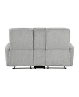 Homelegance White Label Borneo 71" Double Reclining Love Seat with Center Console