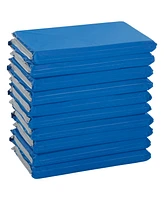 ECR4Kids Everyday Folding Rest Mat, 4-Section, 1in, Blue/Grey, 5-Pack