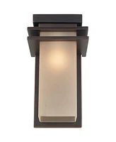 Bernadine 12" High Mission Traditional Outdoor Wall Light Fixture Mount Porch House Exterior Outside Lantern Weatherproof Oil Rubbed Bronze Finish Met