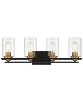 Possini Euro Design Demy Modern Industrial Wall Mount Light Oil Rubbed Bronze Gold Hardwired 27" 4