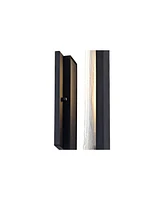 Cascadia Modern Wall Light Sconce Black Metal Hardwired 6" Fixture Led Piastra Art Glass Panel for Bedroom Bedside Bathroom Vanity Living Room Hallway