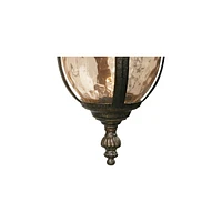 Bellagio European Outdoor Carriage Light Fixture Bronze Metal 16 1/2" Hammered Glass Wall Sconce for Exterior House Porch Patio Outside Deck Garage Ya