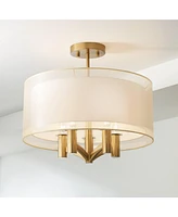 Possini Euro Design Caliari Modern Close To Ceiling Light Semi Flush Mount Fixture 18" Wide 5