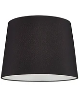 Set of 2 Black Faux Silk Medium Drum Lamp Shades 11" Top x 13" Bottom x 9.5" Slant x 9.5" High (Spider) Replacement with Harp and Finial