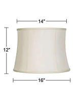 Creme Classic Medium Drum Lamp Shade 14" Top x 16" Bottom x 12" High (Spider) Replacement with Harp and Finial - Imperial Shade