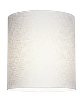 White Tall Linen Medium Drum Lamp Shade 14" Top x 14" Bottom x 15" High (Spider) Fully Assembled Replacement with Harp and Finial for Table Lamps