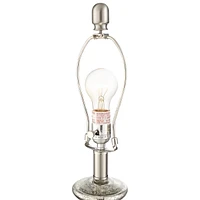 Albert Modern Table Lamp 24 3/4" High Mercury Glass Silver Gourd Oatmeal Tapered Drum Shade Decor for Bedroom Living Room House Home Bedside Nightstan