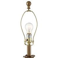Louis Traditional French Fleur-de-Lis Table Lamps 25.75" High Set of 2 Antique Gold Ivory White Pleated Bell Shade Decor for Living Room Bedroom House