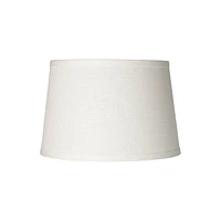 Set of 2 White Small Hardback Drum Lamp Shades 10" Top x 12" Bottom x 8" High (Spider) Replacement with Harp and Finial - Spring crest