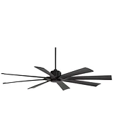 Possini Euro Design 70" Defender Modern Indoor Outdoor Ceiling Fan with Remote Control Matte Black Damp Rated for Patio Exterior House Home Porch Gaze