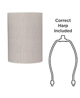 Springcrest Set of 2 Cylinder Lamp Shades Ivory White Small 8" Top x 8" Bottom x 11" High Spider with Replacement Harp and Finial Fitting