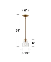 Bellis Soft Gold Mini Pendant Lighting 6" Wide Farmhouse Industrial Rustic Clear Glass Shade Fixture for Dining Room Living House Home Kitchen Island