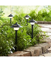 Pagoda Textured Black 8-Piece Led Landscape Path Light Set - John Timberland