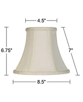 Set of 2 Bell Lamp Shades Cream Medium 4.5" Top x 8.5" Bottom x 7" High Spider with Replacement Harp and Finial Fitting - Imperial Shade