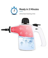 Handheld Steam Cleaner, 9-Piece Accessory Set, White, Steamer for Cleaning, Couch Cleaner, Steam Cleaner Carpet and Upholstery