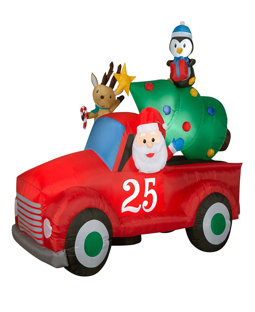 National Tree Company 6 ft. Inflatable Santa in Pickup Truck