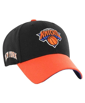 '47 Brand Men's Black/Orange New York Knicks City Edition Mvp Adjustable Hat