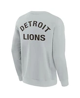 Fanatics Signature Men's and Women's Gray Detroit Lions Super Soft Pullover Crew Sweatshirt