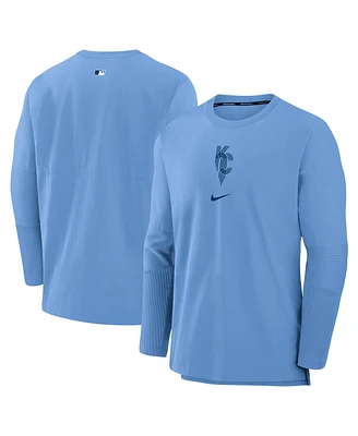 Nike Men's Light Blue Kansas City Royals Authentic Collection Connect Player Tri-Blend Performance Pullover Jacket